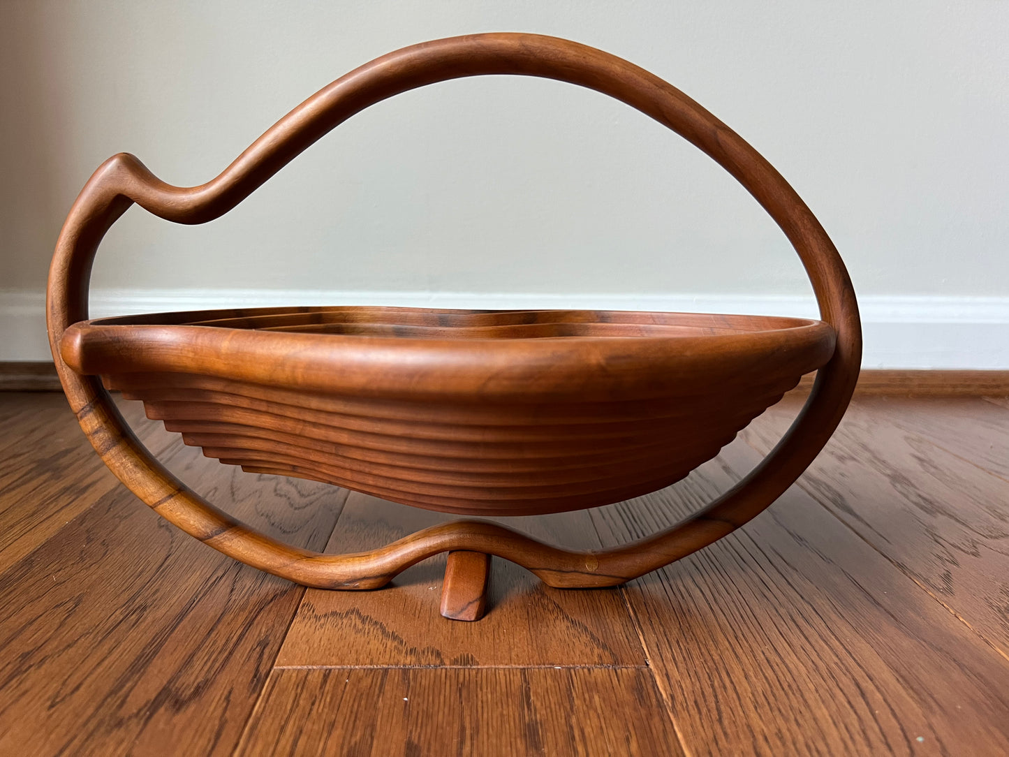 1960s Danish Modern Expanding Teak Decorative Basket / Tray