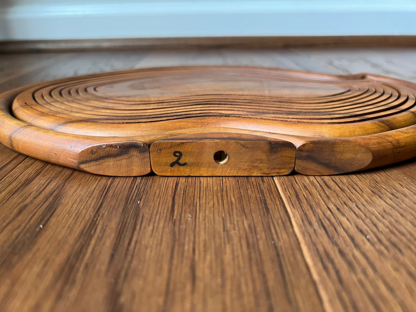 1960s Danish Modern Expanding Teak Decorative Basket / Tray