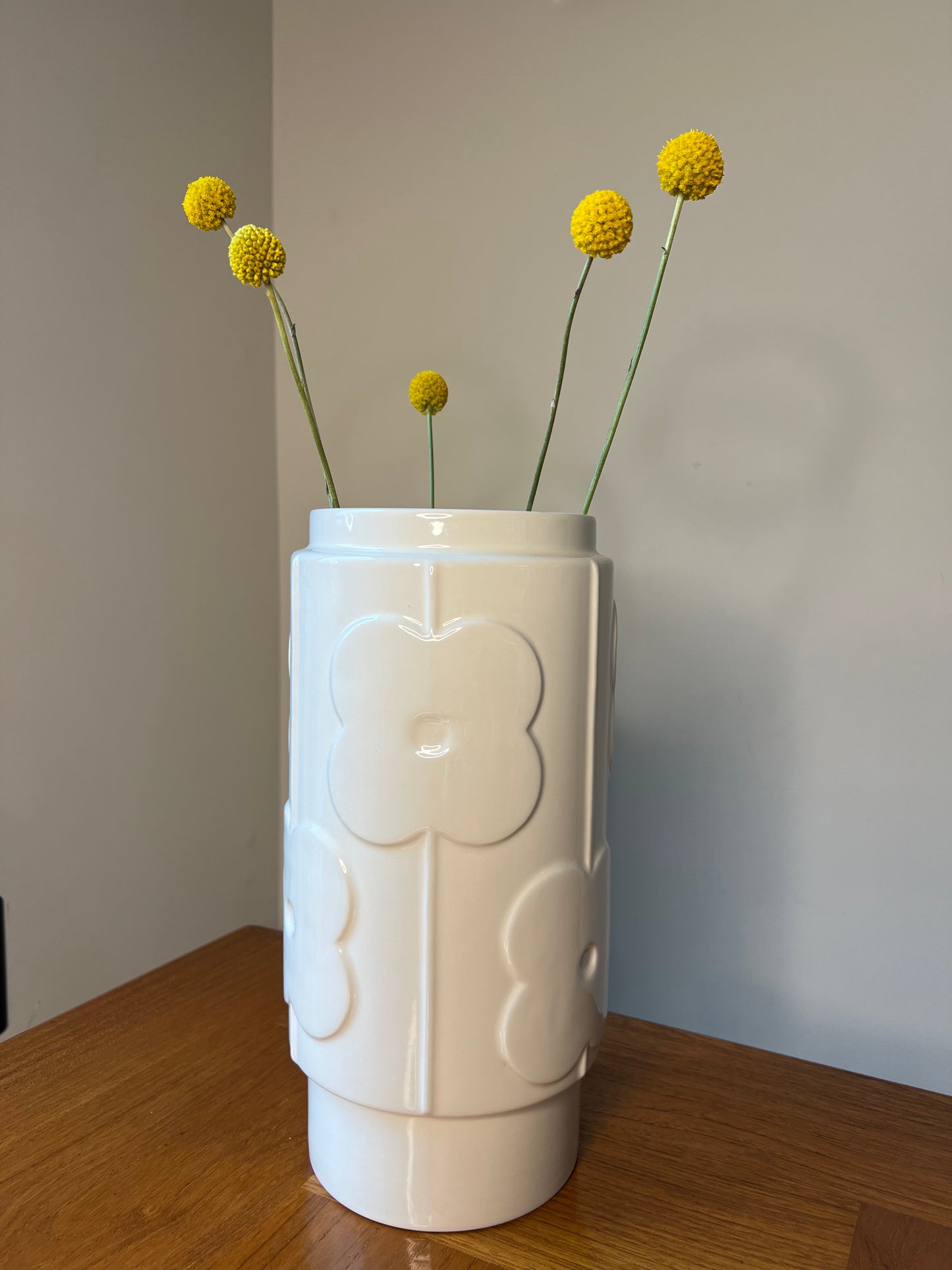 Orla Kiely House Abacus Vase (Floral) - White/Charcoal