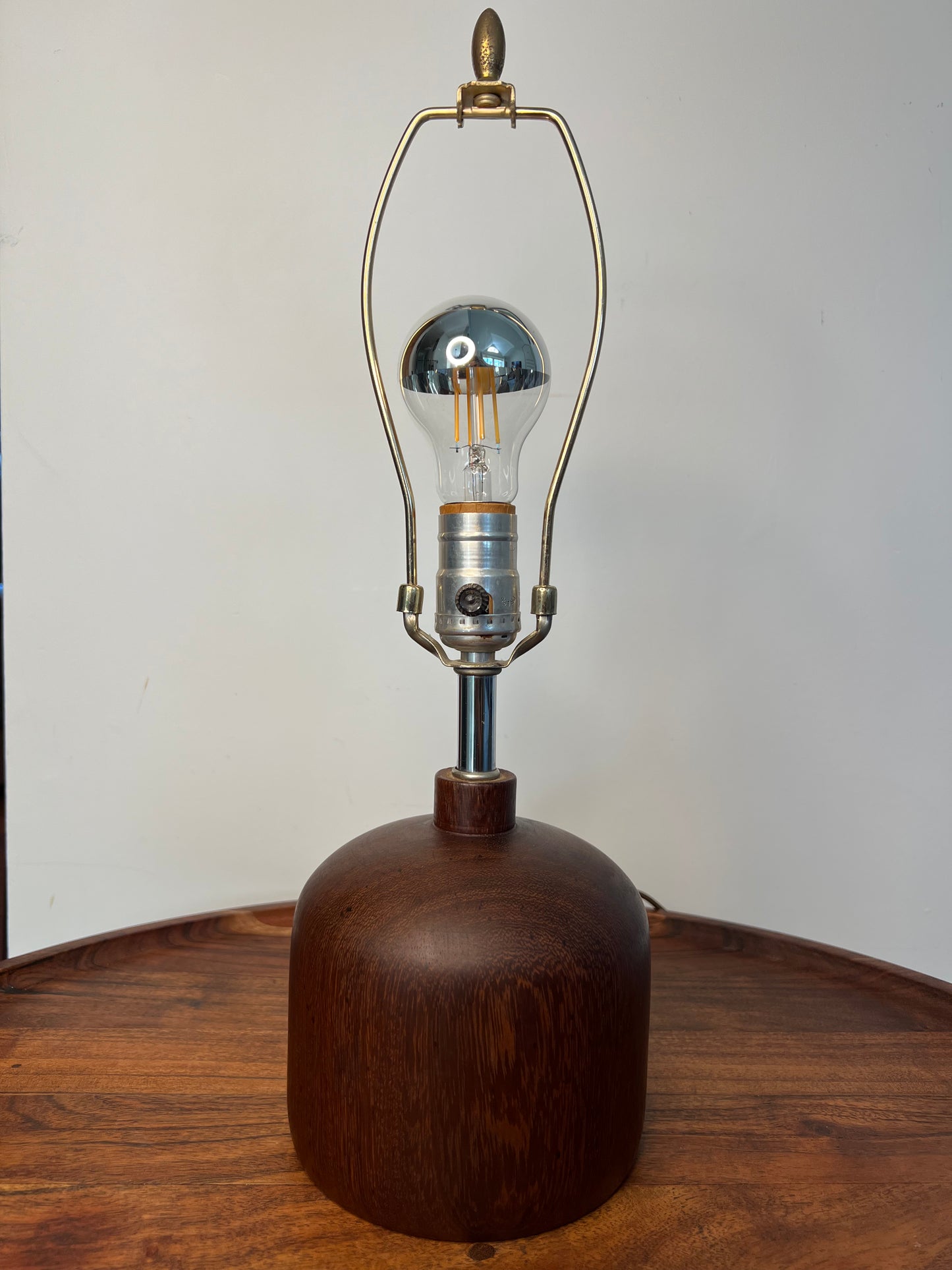 Solid Teak Turned Table Lamp (small)