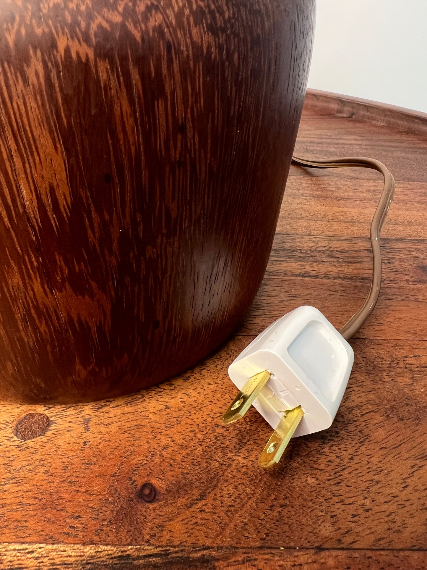 Solid Teak Turned Table Lamp (small)