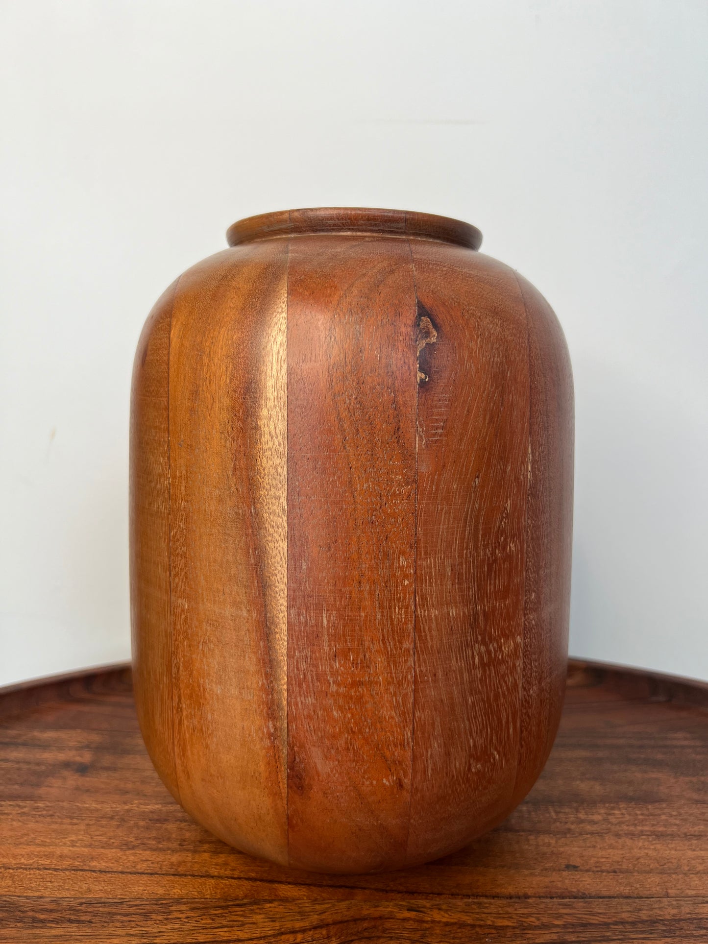 Hearth & Hand Turned Acacia Vase with Glass Insert