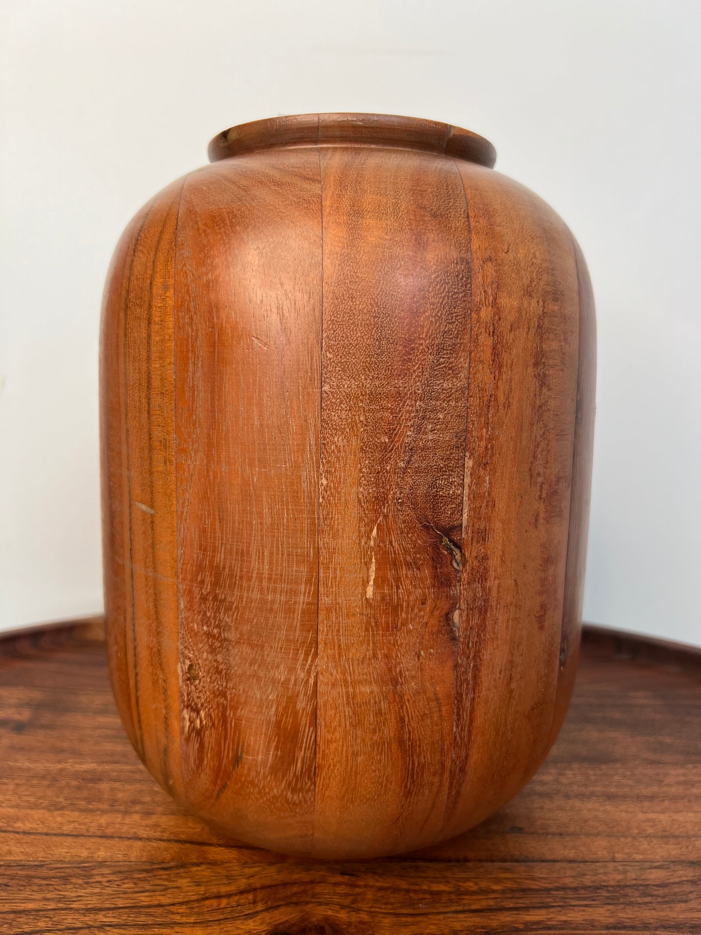 Hearth & Hand Turned Acacia Vase with Glass Insert