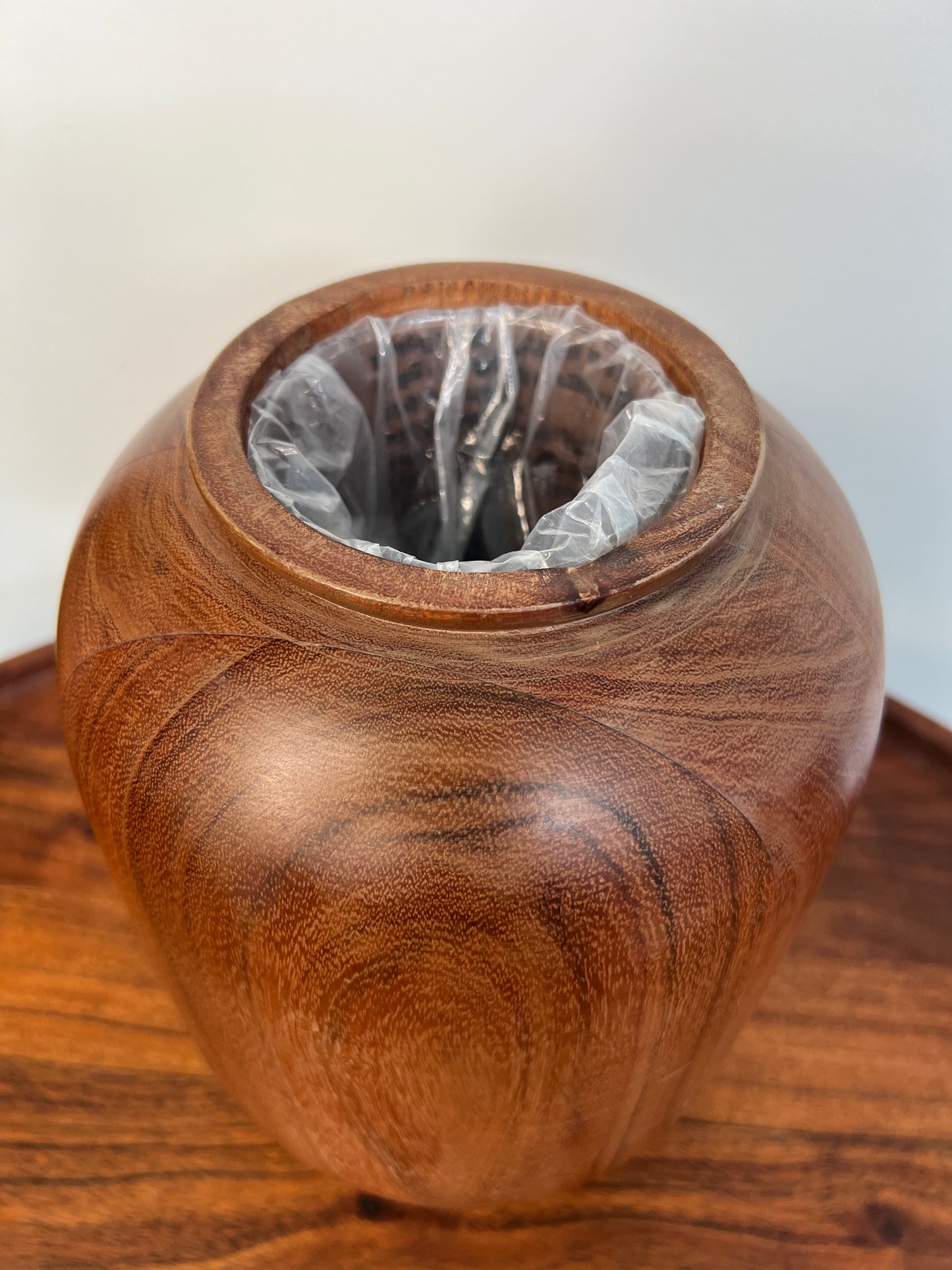 Hearth & Hand Turned Acacia Vase with Glass Insert