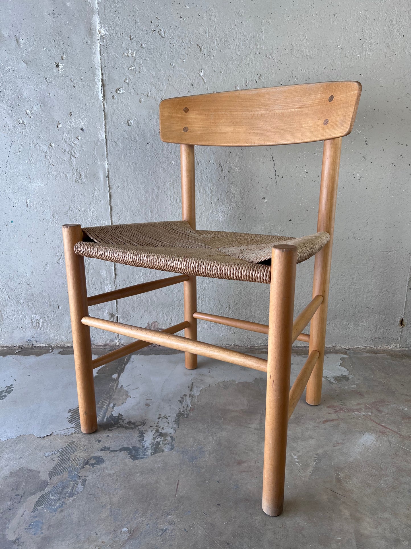 Børge Mogensen J39 Beechwood Chair with Rope Seat