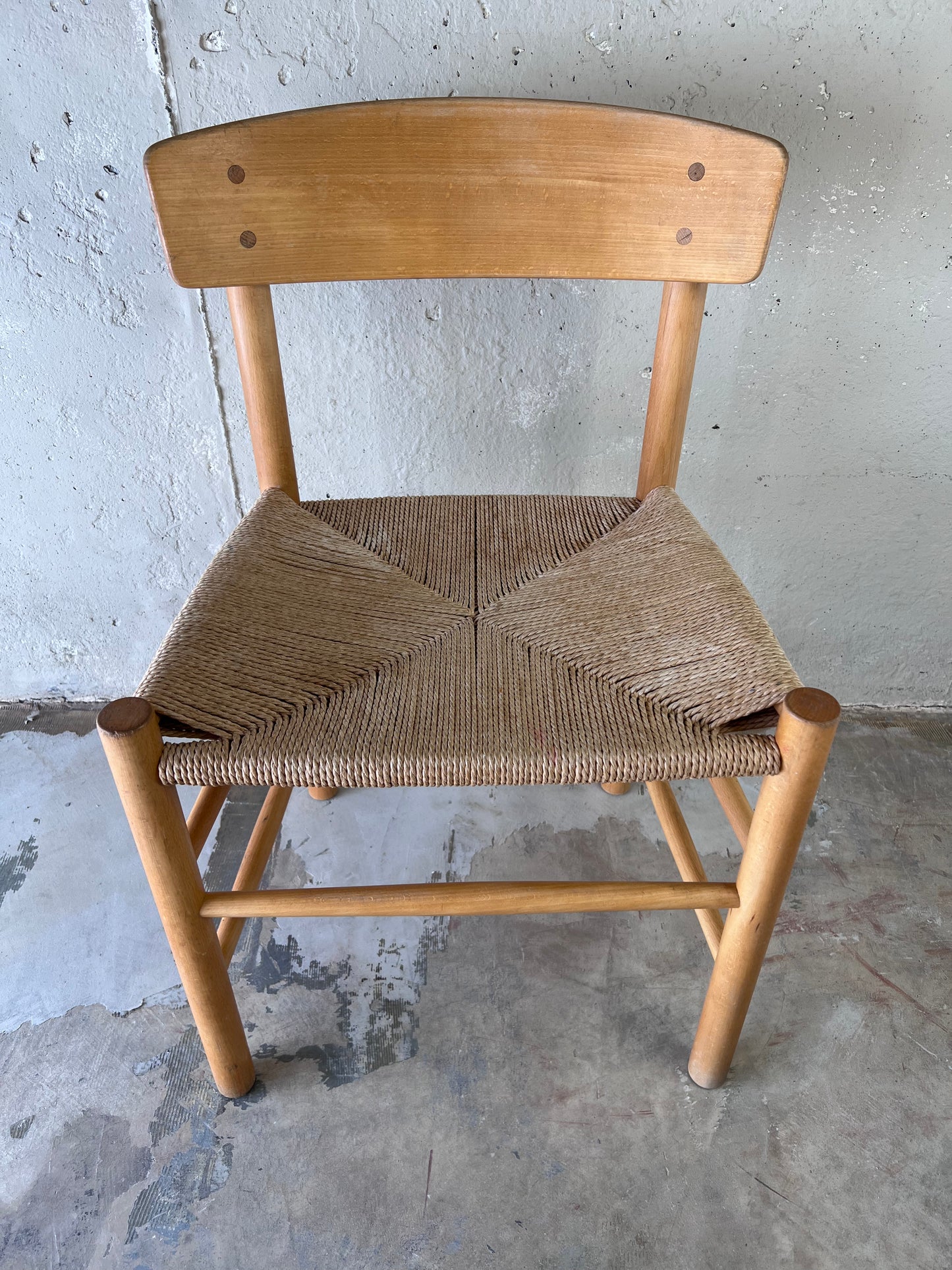 Børge Mogensen J39 Beechwood Chair with Rope Seat