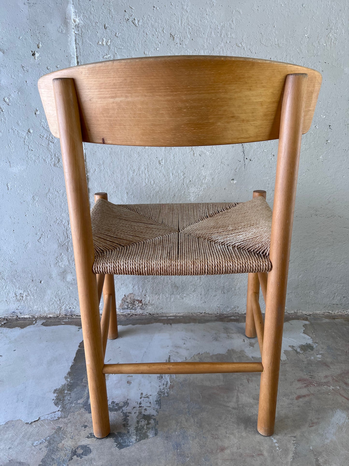 Børge Mogensen J39 Beechwood Chair with Rope Seat