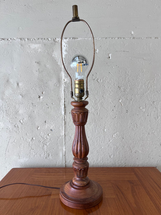 Solid Teak Carved Table Lamp