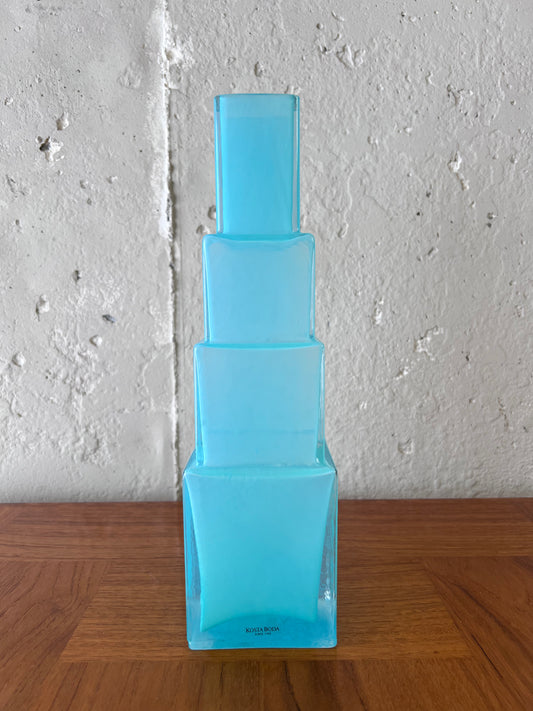 Kosta Boda Metropolis Glass Vase - Aquamarine