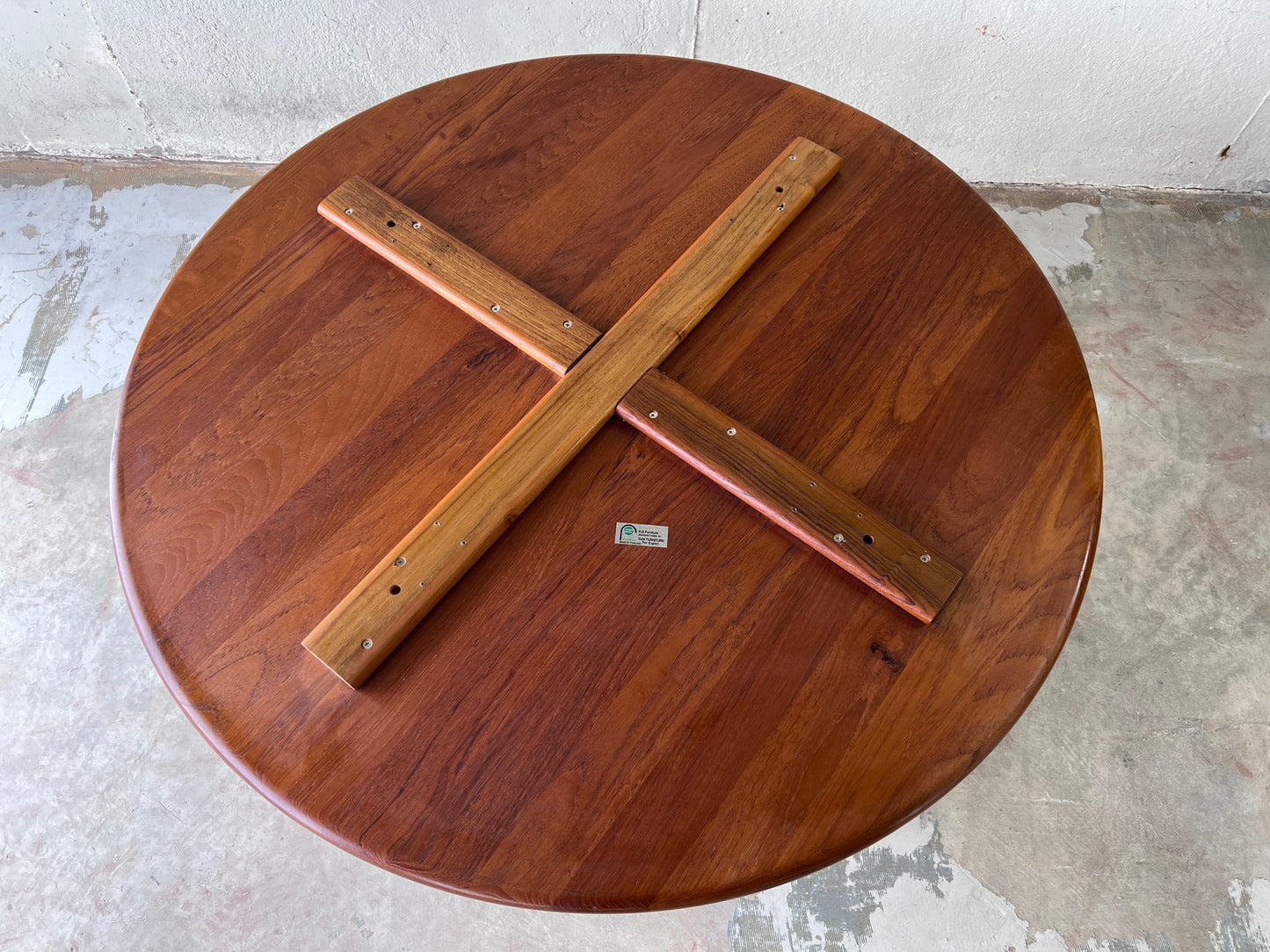 KD Designs 1960s Danish Modern Teak Round Coffee Table