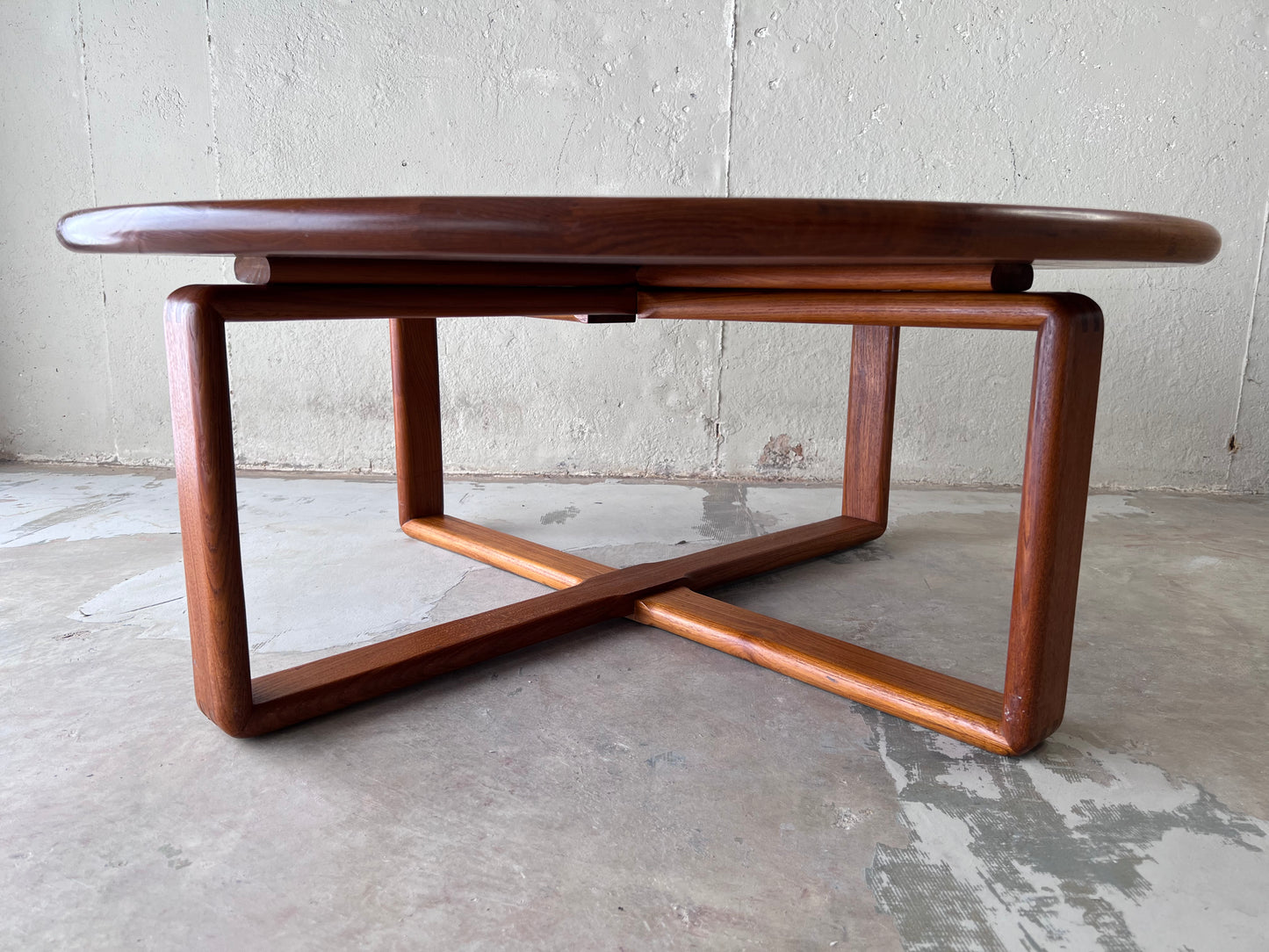 KD Designs 1960s Danish Modern Teak Round Coffee Table