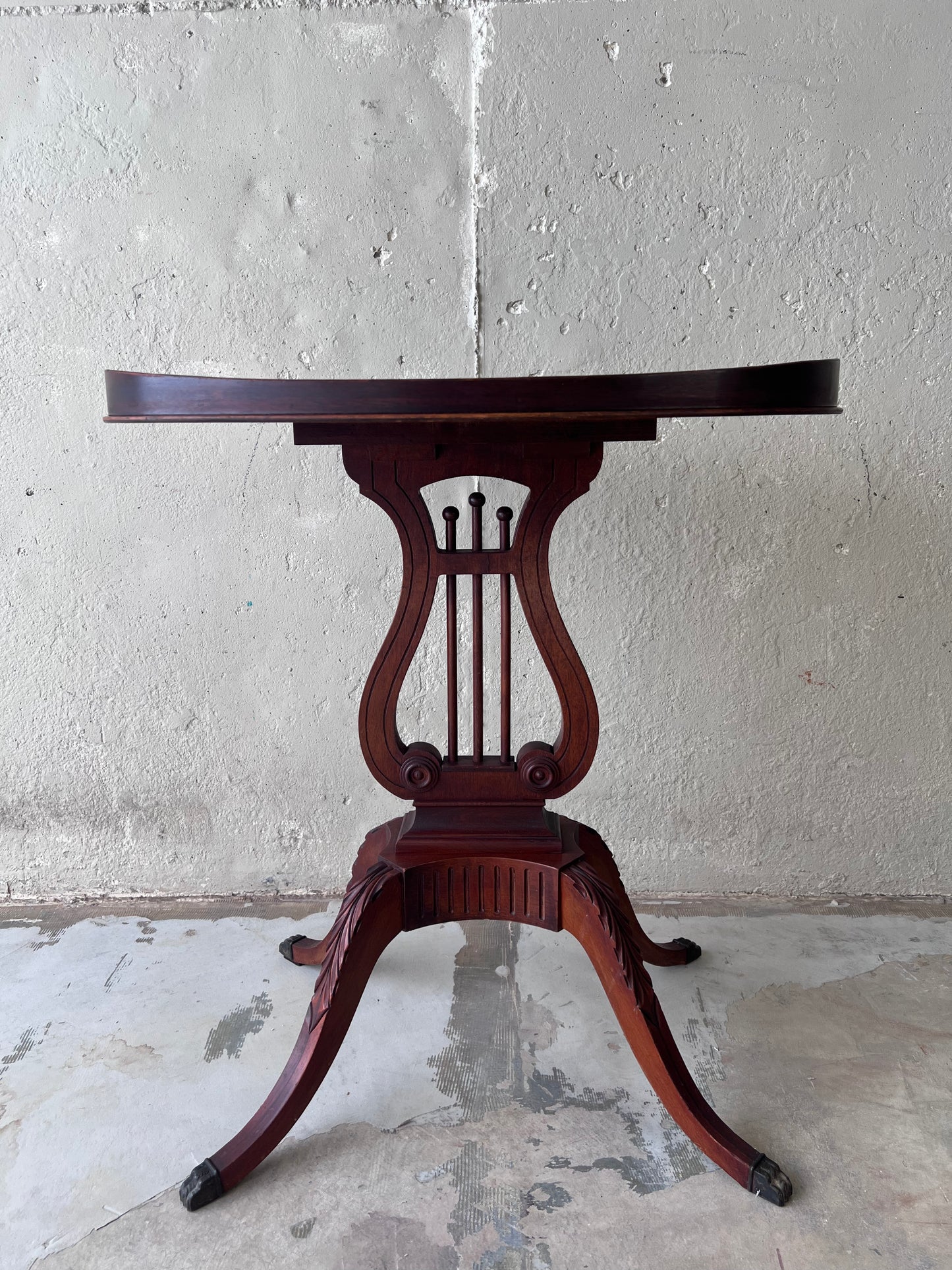 Oval Lyre Mahogany Accent Table by Mersman