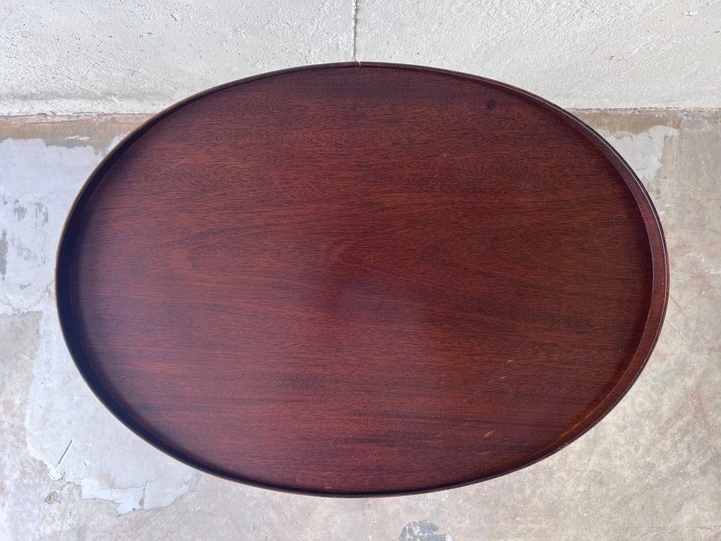 Oval Lyre Mahogany Accent Table by Mersman