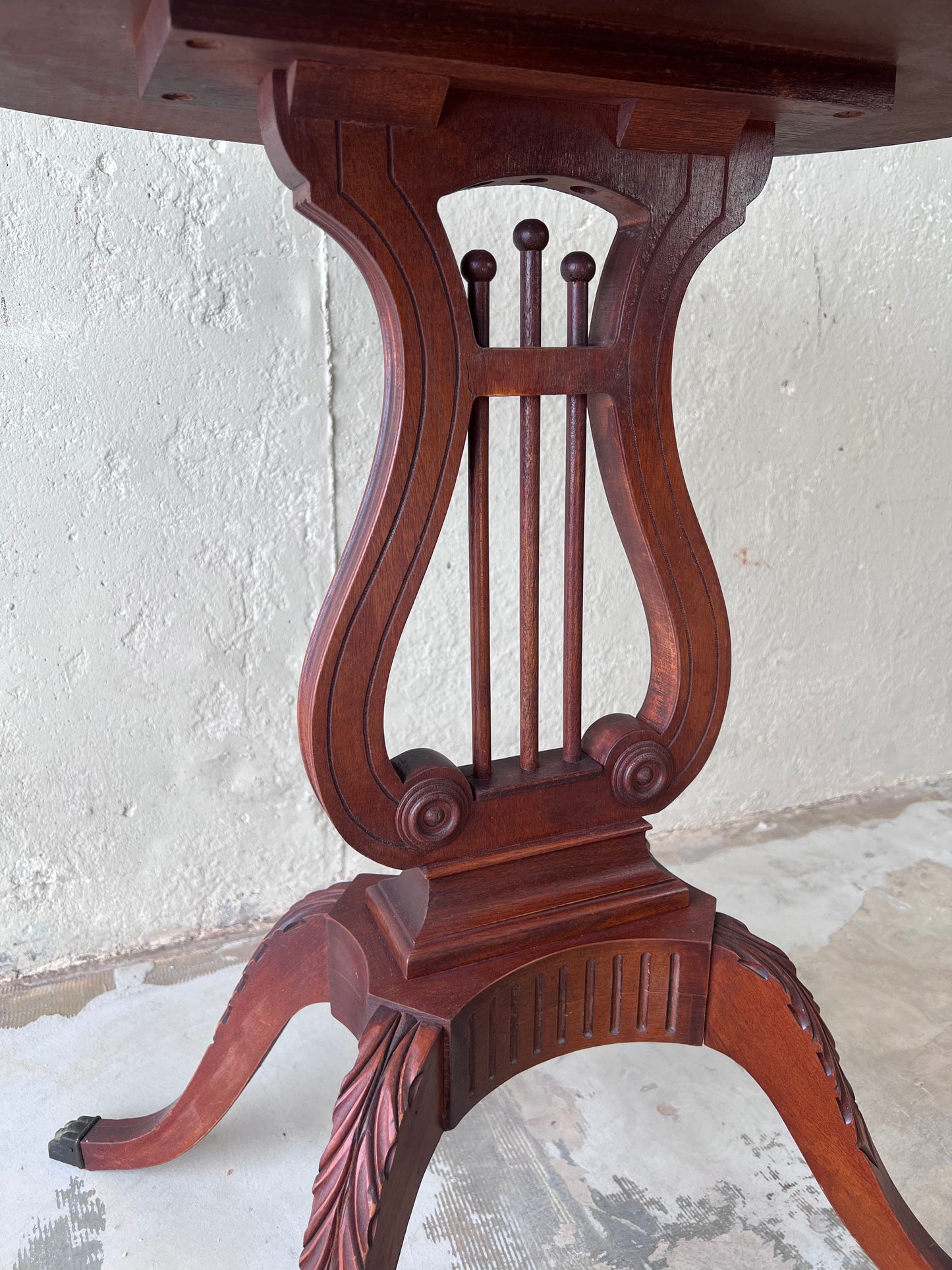 Oval Lyre Mahogany Accent Table by Mersman