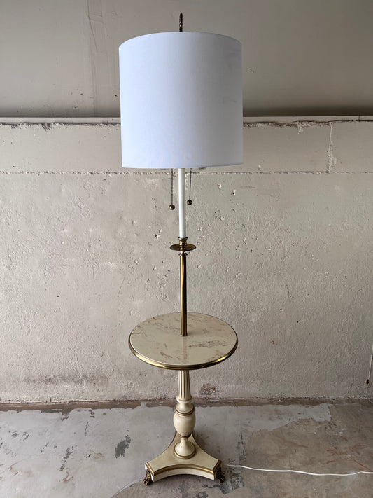 Regency Style Floor Lamp with Integrated Marble Table