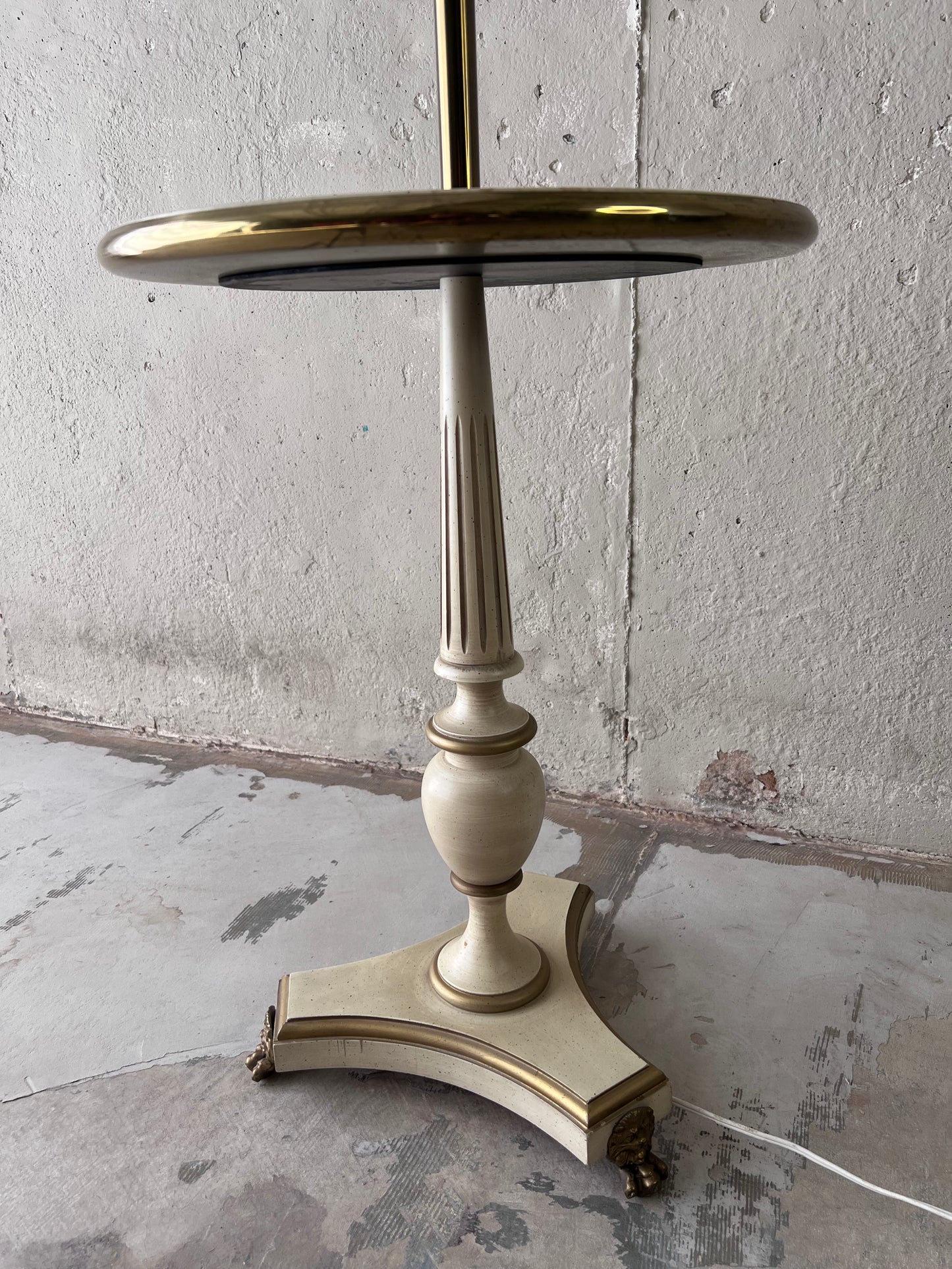 Regency Style Floor Lamp with Integrated Marble Table