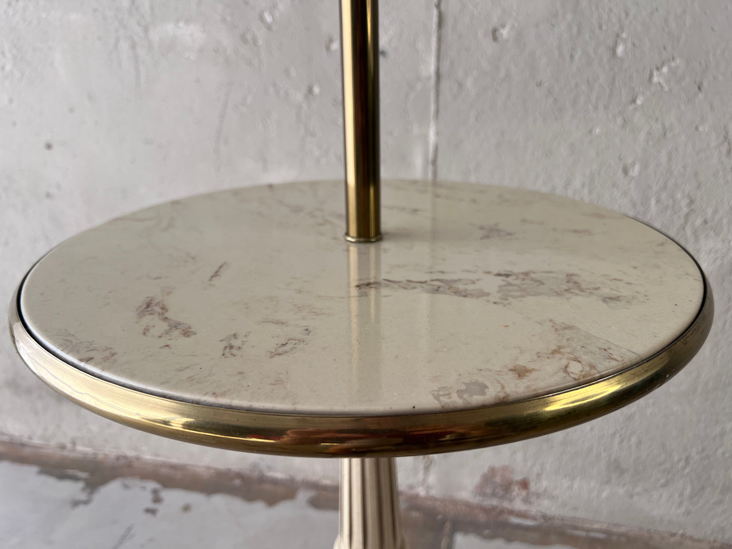 Regency Style Floor Lamp with Integrated Marble Table